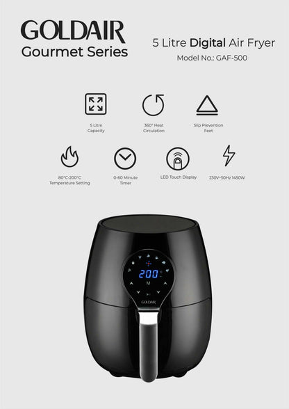 Goldair 5L Digital Air Fryer