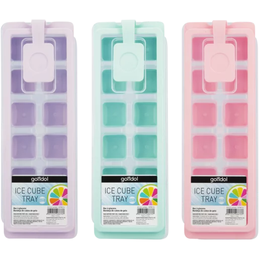 Gondol Cube Shape Ice Tray with Lid - 3 Piece