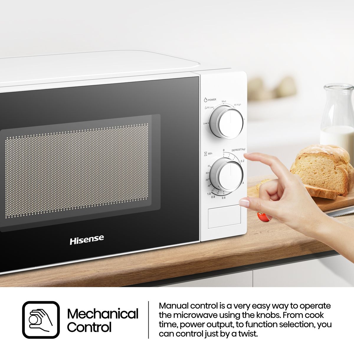 Hisense 20L Manual Microwave Oven 700W White