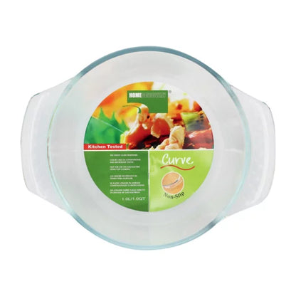 Home Discovery Curve Round Glass Casserole 1L