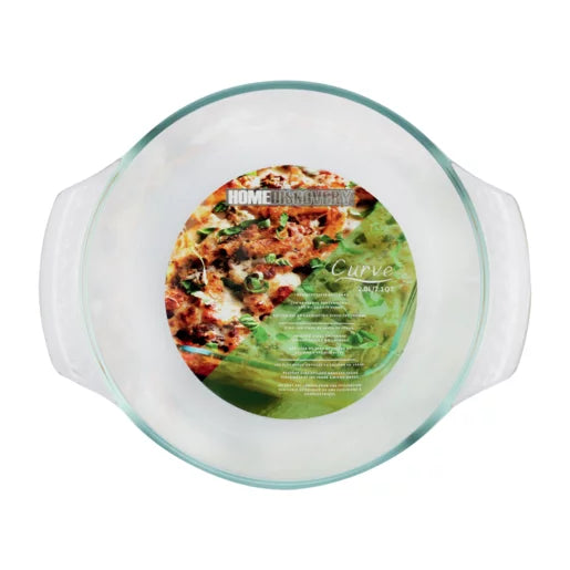 Home Discovery Curve Round Glass Casserole 2L