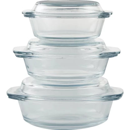 Home Discovery Diamond Glass Casserole Set 6 Piece