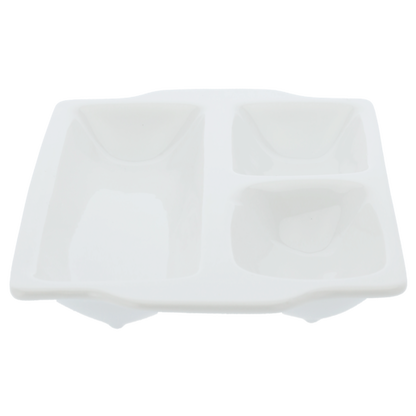 Home Discovery Palma White 3 Section Serving Platter