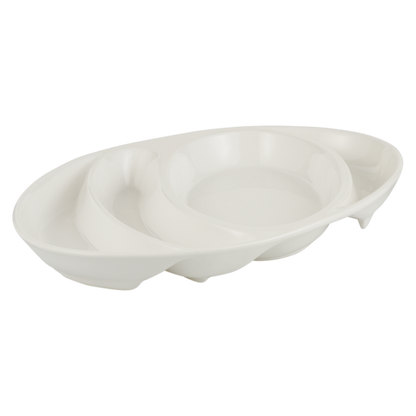 Home Discovery Palma White 4 Section Serving Platter