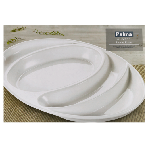 Home Discovery Palma White 4 Section Serving Platter