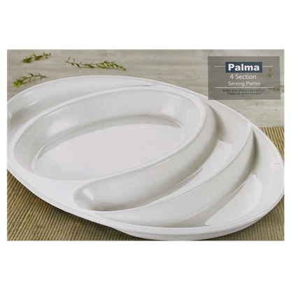 Home Discovery Palma White 4 Section Serving Platter