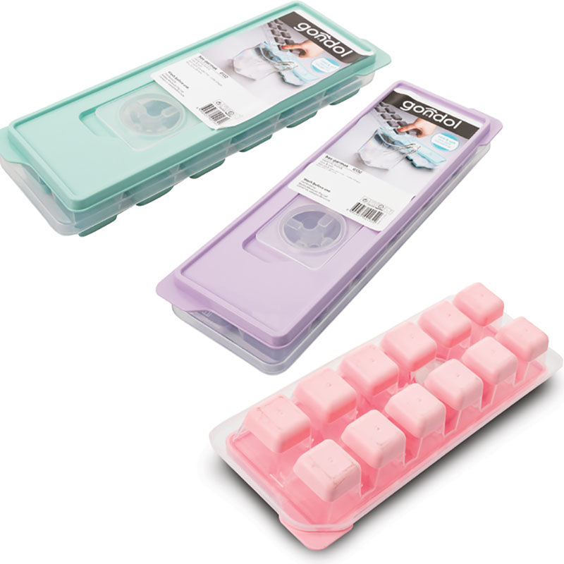 Ice Cube Tray with Lid 12 Cube - 26x9x4cm (3 Pack)