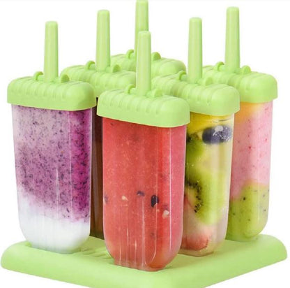 Ice Lolly Pops Molds Set of 6 - Green