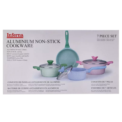 Inferna Aluminium Non Stick Cookware Set 7 Piece