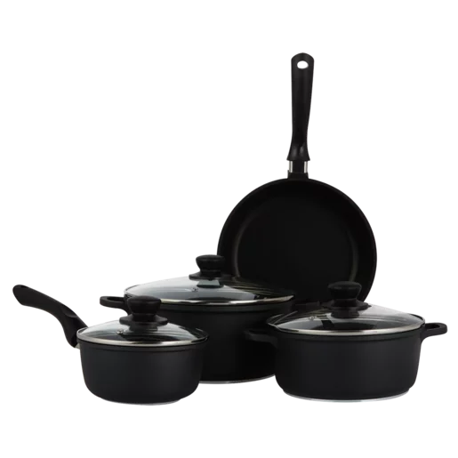 Inferna Black Cast Aluminium Cookware Set 7 Piece