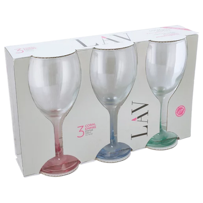 LAV Coral Empire Wine Glasses 3 Piece