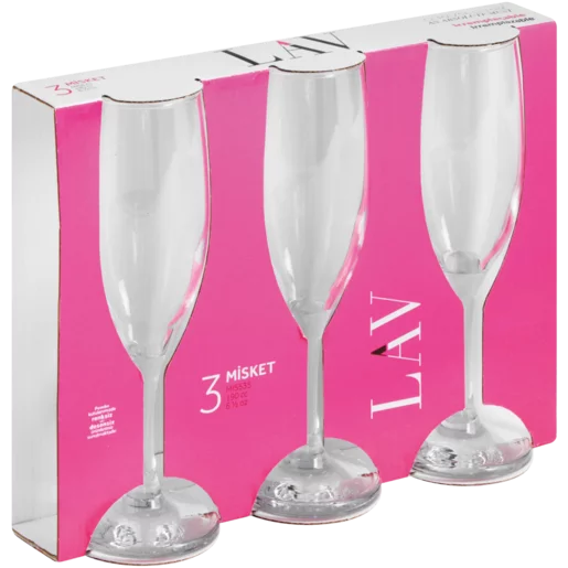 LAV Misket Flute Glass - Set of 3