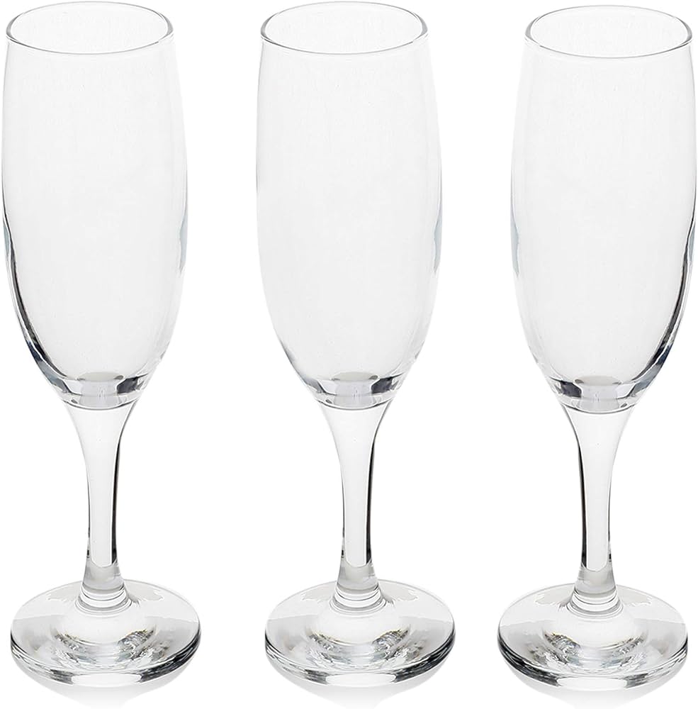 Champagne Flute Glasses Set of 3