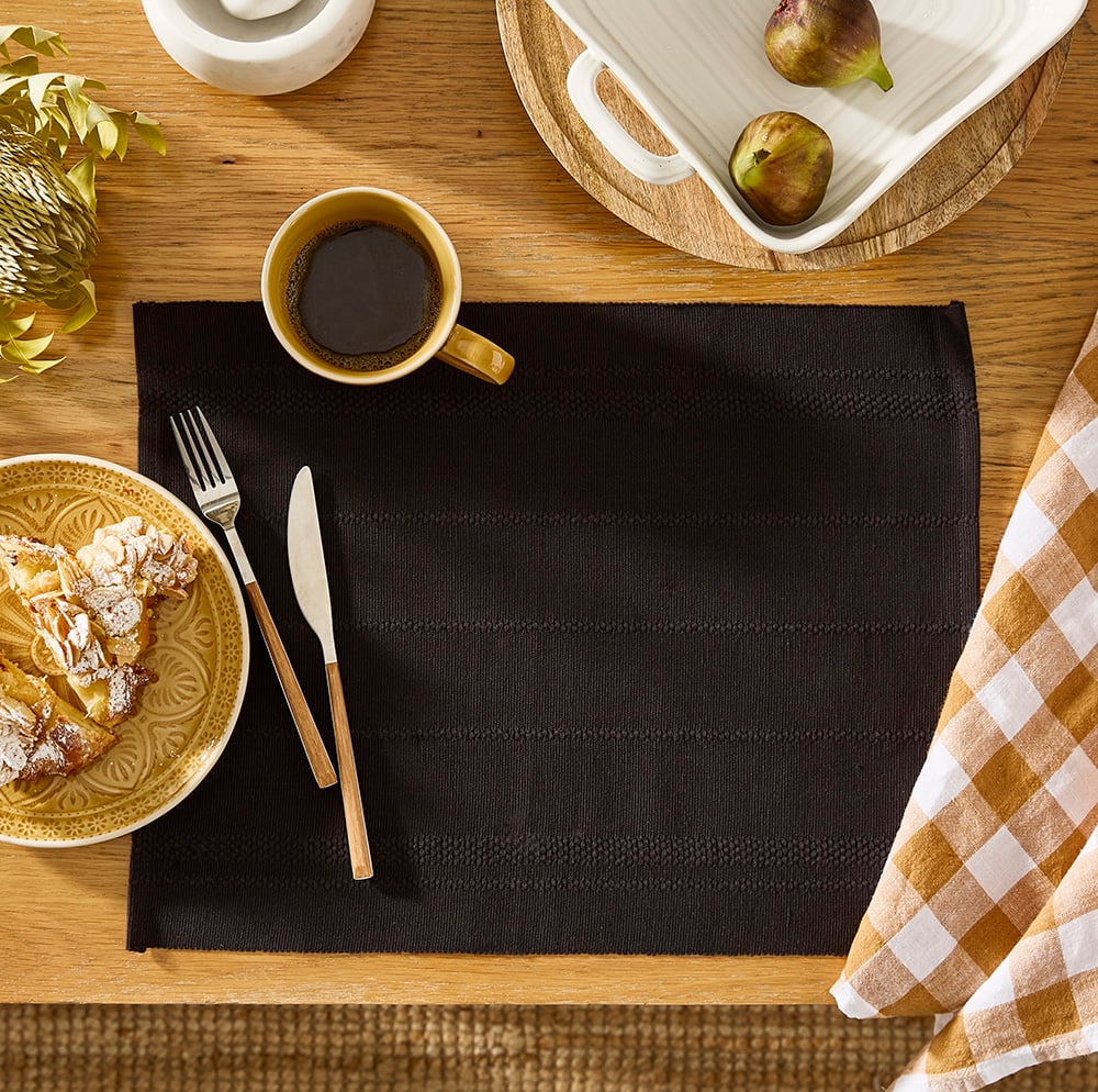 Linen House Black Maple Placemat - 33 x 45cm