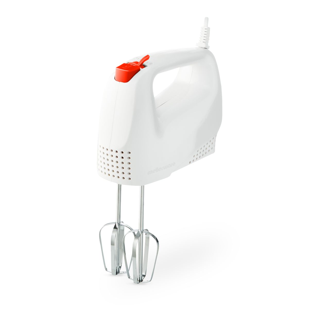 MELLERWARE Hand Mixer With Dough Hooks Chrome