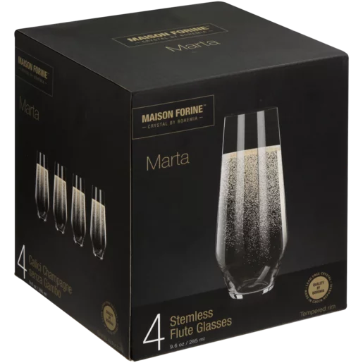 Maison Forine Marta Crystal Stemless Flute Glass Set - 4 Piece