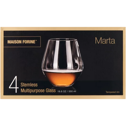 Maison Forine Marta Crystal Stemless Glass Set - 4 Piece