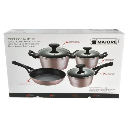 Majoré Flamingo Aluminium Cookware Set 7 Piece