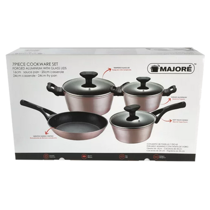 Majoré Flamingo Aluminium Cookware Set 7 Piece