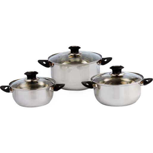 Majoré Silver Stainless Steel Cookware Set 6 Piece