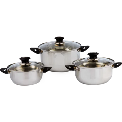 Majoré Silver Stainless Steel Cookware Set 6 Piece