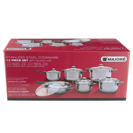 Majoré Stainless Steel Cookware Set 12 Piece