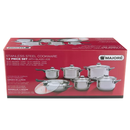 Majoré Stainless Steel Cookware Set 12 Piece