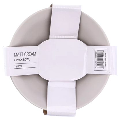 Matte Cream Classic Bowl 15.8cm - 4 Piece