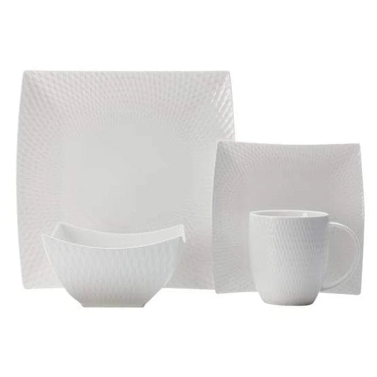 Maxwell & Williams White Basics Diamonds Square Dinner Set Of 16