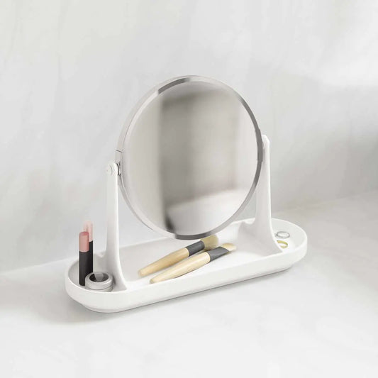 Melamine Bathroom Mirror Tray, White