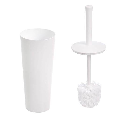 Melamine Toilet Brush Holder Set - White