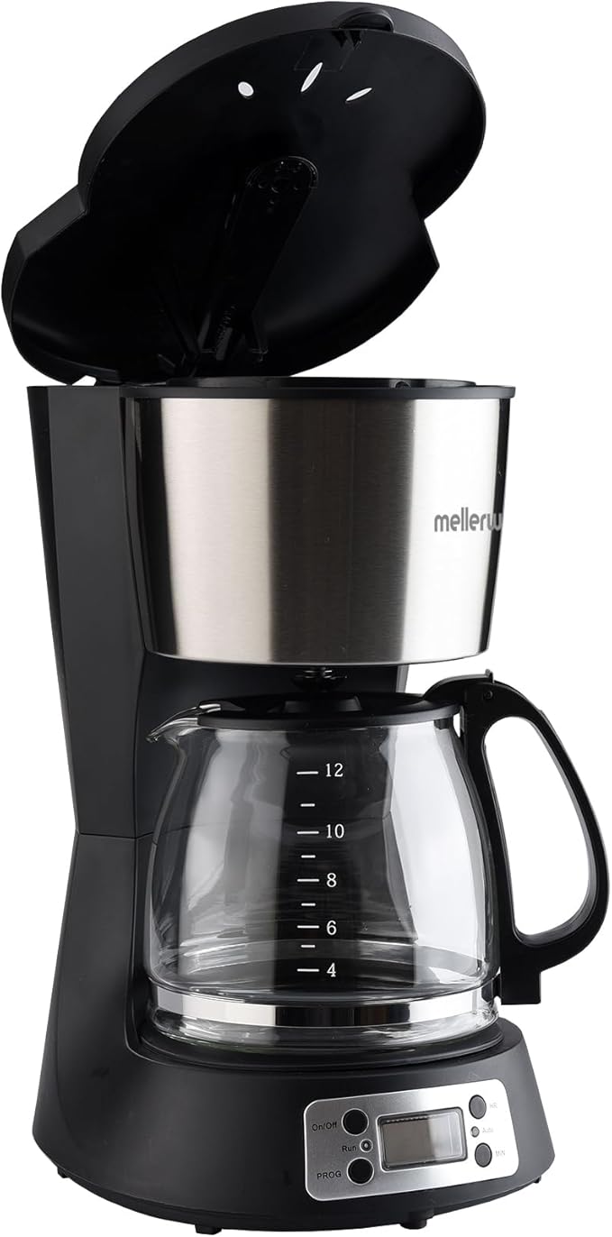 Mellerware Coffee Maker Digital Drip Filter Black 1.5L 1000W Seattle