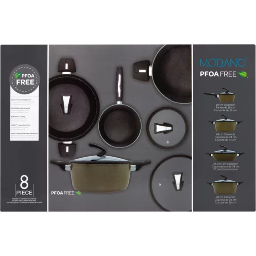 Modano Forged Aluminium Olive Cookware Set 8 Piece