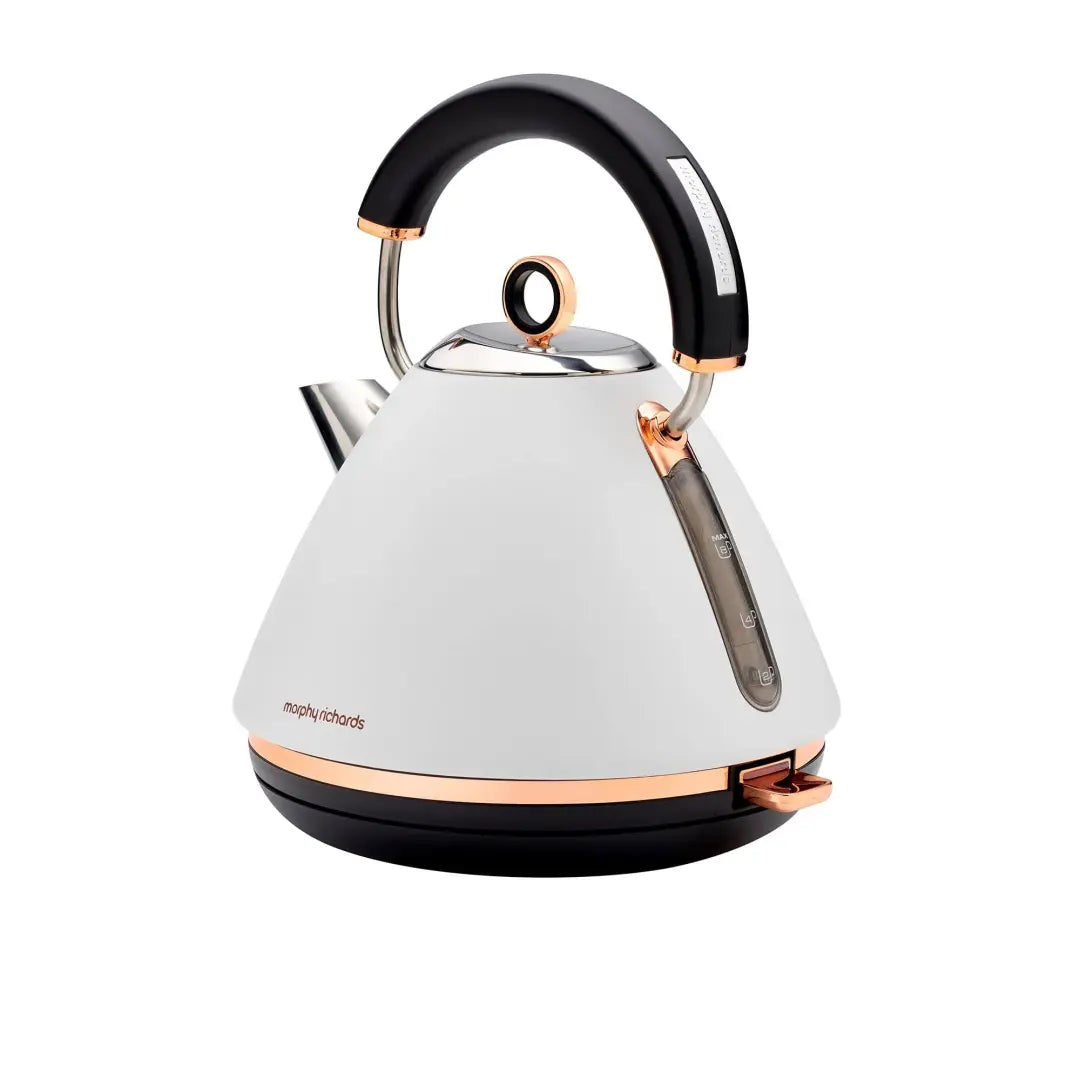 Morphy Richards Matte White & Rose Gold Accents Rose Gold Collection Pyramid Kettle 1.5L