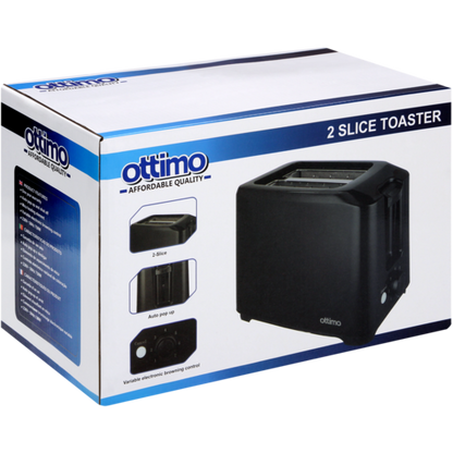 Ottimo Black 2 Slice Toaster 750W