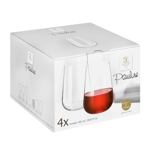 Pauline 560ml Crystal Stemless Glass - Set of 4