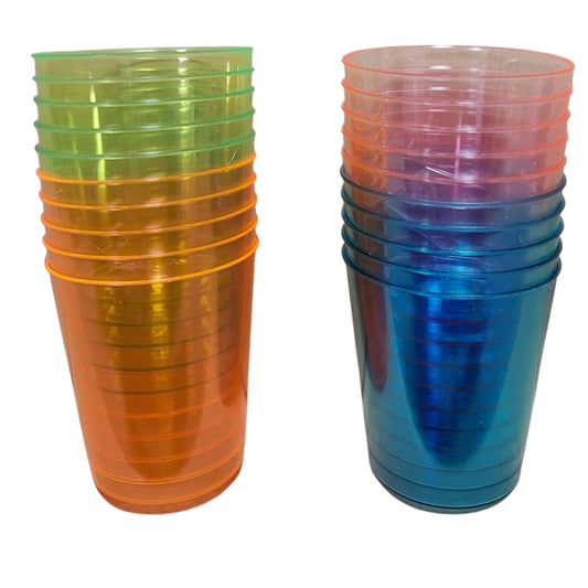 Plastic Disposable Shot Glass 20 Piece Coloured