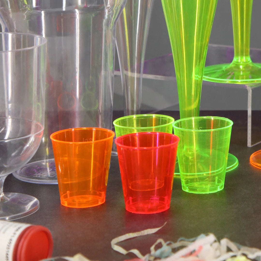 Plastic Disposable Shot Glass 20 Piece Coloured