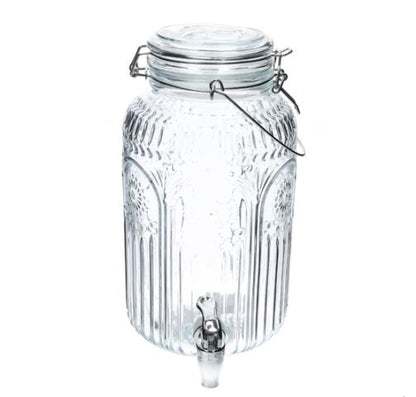 Poetry Glass Beverage Dispenser with Tap 4L