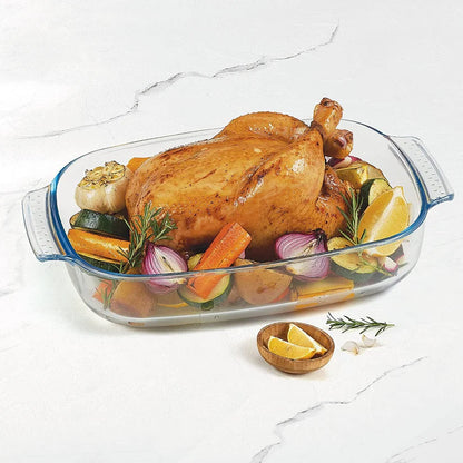 Prestige Glass Rectangular Roasting Deep Dish 2 Litre