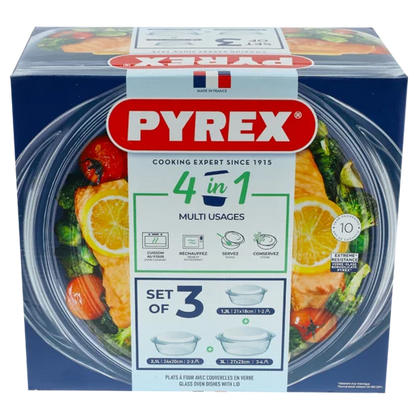 Pyrex Casserole Glass Set 3 Piece