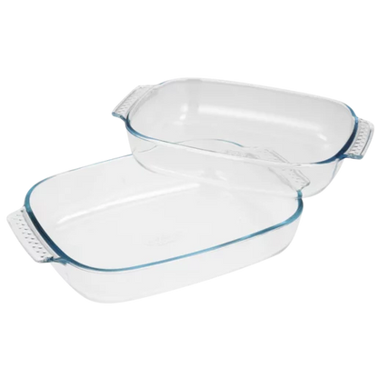 Pyrex Classic Deep Glass Roaster Set 1.9L & 2.6L - 2 Piece