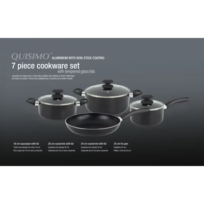 Quisimo Pressed Aluminium Cookware Set 7 Piece