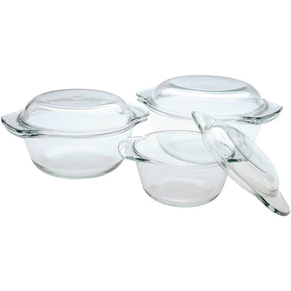 Russell Hobbs Classique 3 Piece Curved Casserole Set With Lid