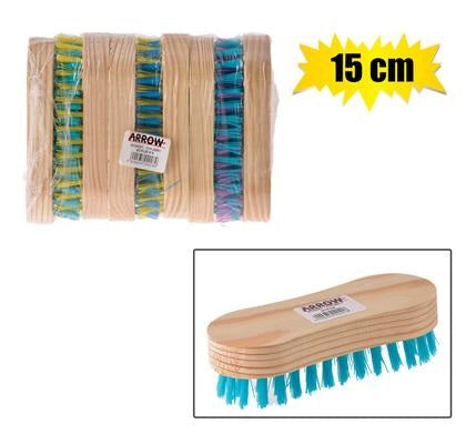 Scrubbing Brush with Wooden Back 15cm