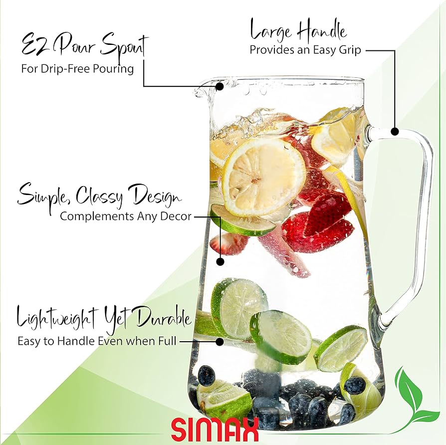 Simax Agra Glass Jug 2.5L