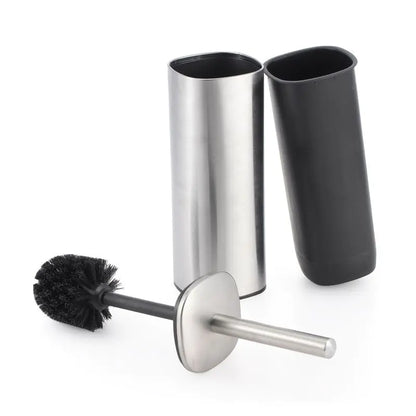 Square Toilet Brush Holder Set - Stainless Steel