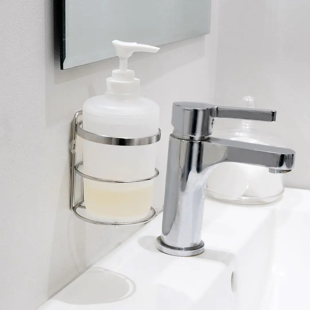 Stainless Steel Wall Mount Dispenser Holder With Bottle