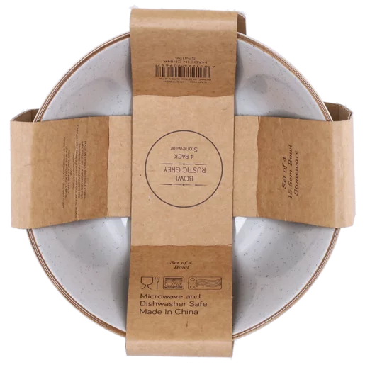 Stoneware Rustic Grey Bowls 4 Pack