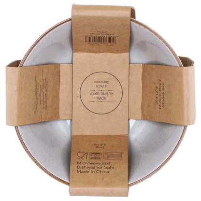 Stoneware Rustic Grey Bowls 4 Pack